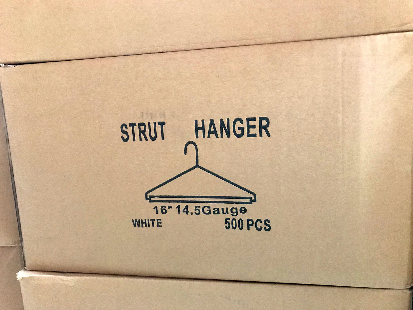 Strut Pants Wire Hangers 16" White 14.5 Gauge 500 Pcs