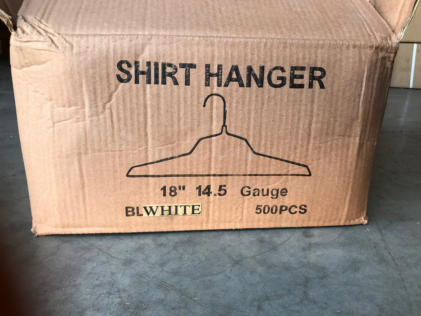 Shirt Wire Hangers 18" White 14.5 Gauge 500 Pcs